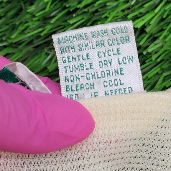 Vintage Palm-Harbour Henley Mesh Shirt Womens Small 18x22 Pastel Sleeveless - Picture 10 of 10